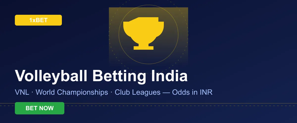 Volleyball betting India — VNL and World Championship odds with live markets